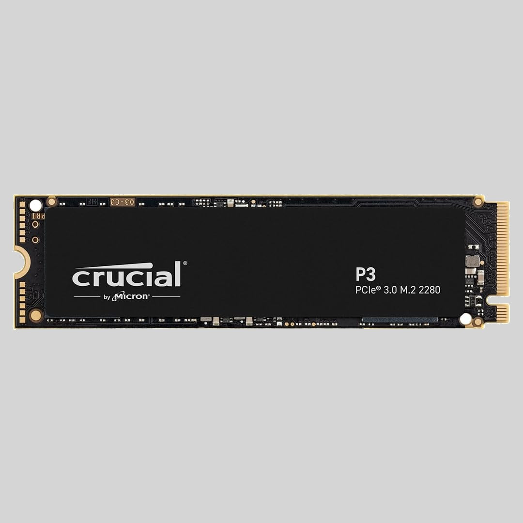 Crucial P3 PCIe Gen3 NVMe 2TB SSD, Up to 3,500MB/s Read, Laptop & Desktop (Internal Solid State Drives)