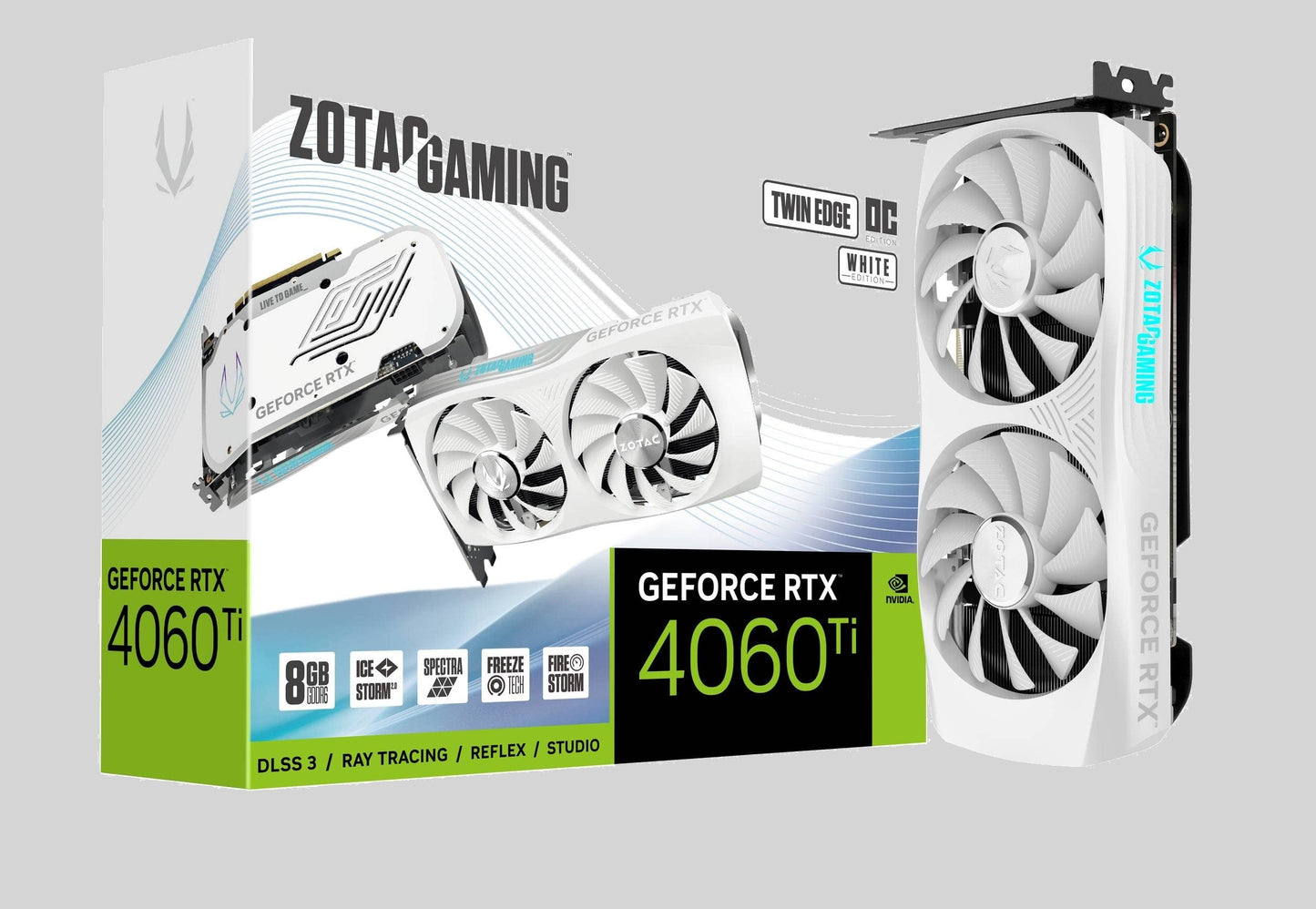 ZOTAC Gaming GeForce RTX 4060 Ti 8GB Twin Edge OC White Edition DLSS 3 8GB (Graphics Cards)