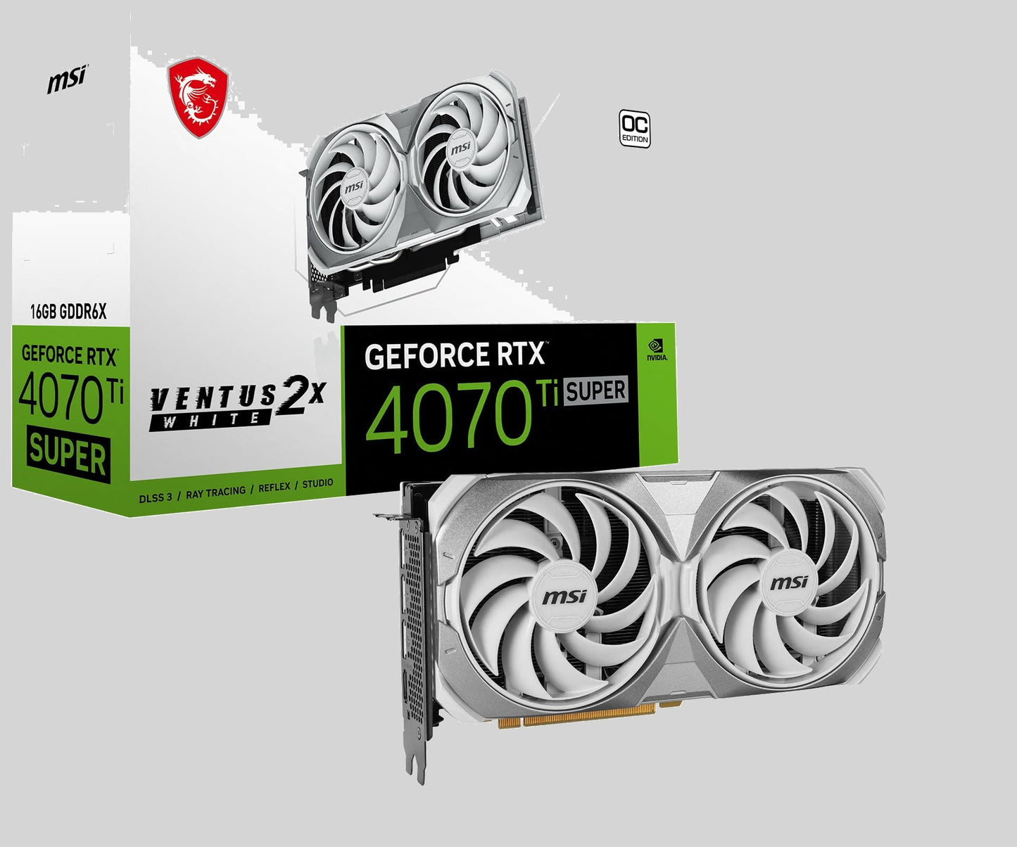 MSI Gaming RTX 4070 Ti Super 16G Ventus 2X White OC Graphics Card (Graphics Cards)