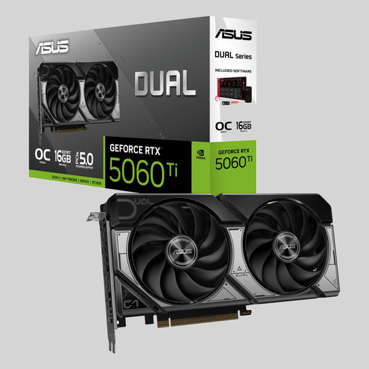 ASUS Dual GeForce RTX™ 5060 Ti 16GB GDDR7 OC Edition Graphics Card, NVIDIA, Desktop (Graphics Cards)