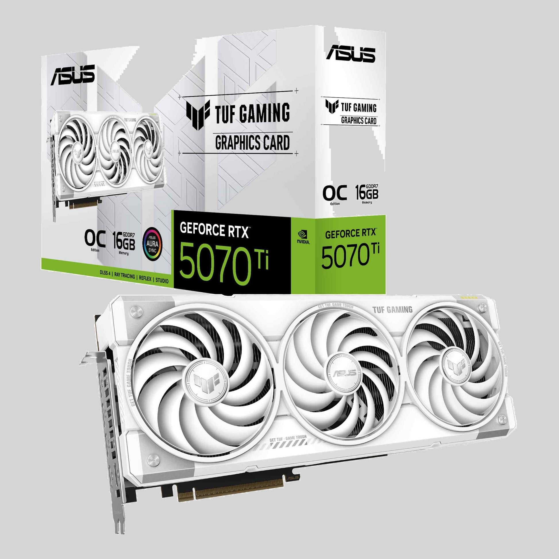 ASUS TUF GeForce RTX™ 5070 Ti 16GB GDDR7 White OC Edition Graphics Card, NVIDIA, Desktop (Graphics Cards)