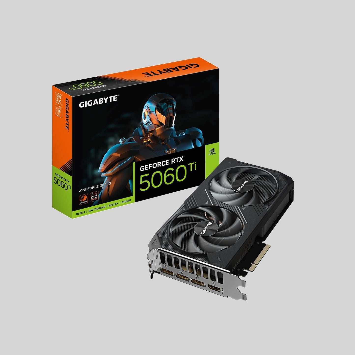 Gigabyte GeForce RTX 5060 Ti WINDFORCE OC 16G Graphics Card, Cooling System, 16GB 128-bit GDDR7, PCIe 5.0, by NVIDIA, Display